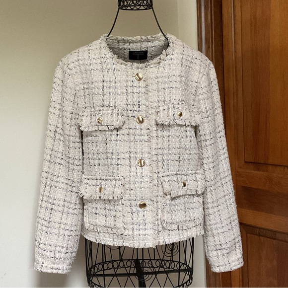Tahari Women's Cream Tweed Jacket, 8 - Picture 2 of 6